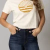 Ladies American Bullseye Crop