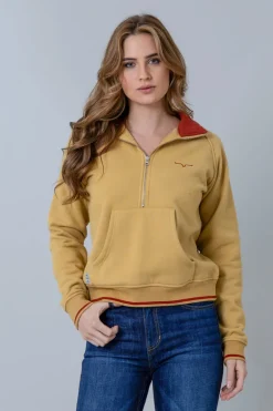 Malta Cropped Quarter Zip Sweatshirt