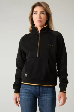 Malta Cropped Quarter Zip Sweatshirt