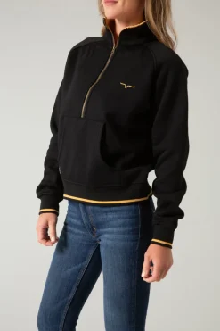 Malta Cropped Quarter Zip Sweatshirt